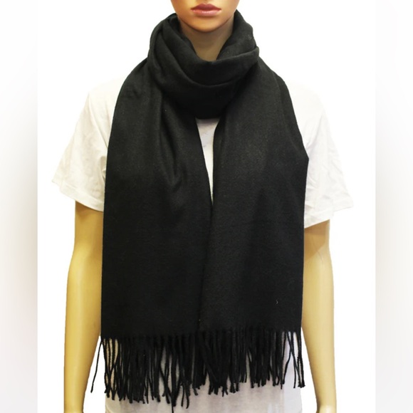599. Soft Black Fringe Scarf NEW Item NWT One Size - Picture 1 of 3
